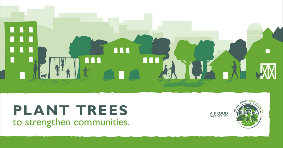 Digital flyer that reads Plant Trees to Strengthen Communities